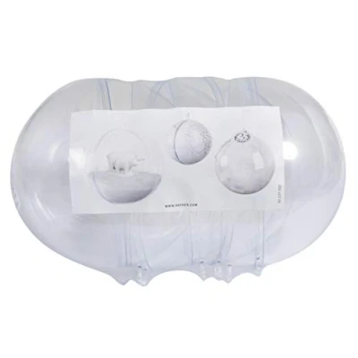 Afbeelding van Rayher 39467800 Plastic ballen, deelbaar, diameter 10 cm, set van 4 stuks, kunststof ballen om te vullen, transparant, acrylballen met ophangoog, decoratieve doorzichtig, kerstballen,