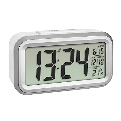 Afbeelding van TFA Dostmann 60.2553.02 Wekker Zendergestuurd Zilver, Wit Alarmtijden 1