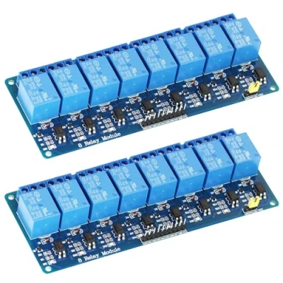 Afbeelding van 2 delige 5V 8 kanaals relaismodule, relaismodule interface board met optokoppelaar low level trigger compatibel Arduino inclusief AVR, PIC, ARM, SPS