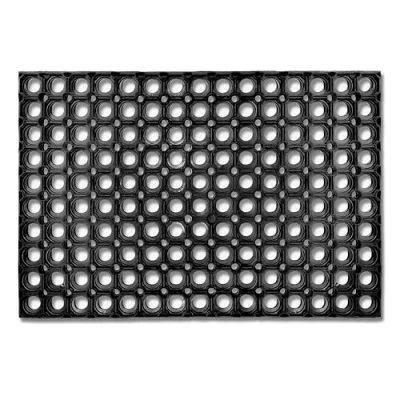 Afbeelding van deurmat zwart rubber antislip 40x60 cm slijtvaste rubberen voor buiten vuilopnemende mat