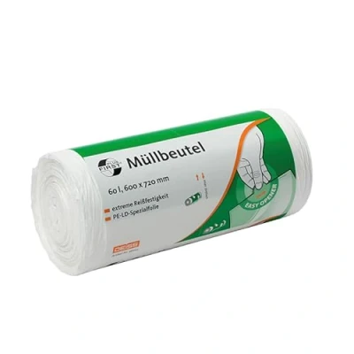 Afbeelding van Afvalzakken DEISS FIRST PLUS wit 60 L, 50 stuks