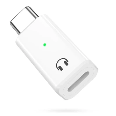 Afbeelding van MoKo Lightning to USB C Audio Adapter Support Line Control, Male Female Headphone Earphone for iPhone 15 Pro Max Plus, iPad Air/Pro, Not Charging/Data Transfer, White