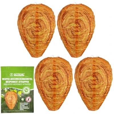 Afbeelding van ISOTRONIC Weerbestendig wespennest om op te hangen, voor huis en tuin, outdoor, 4 stuks