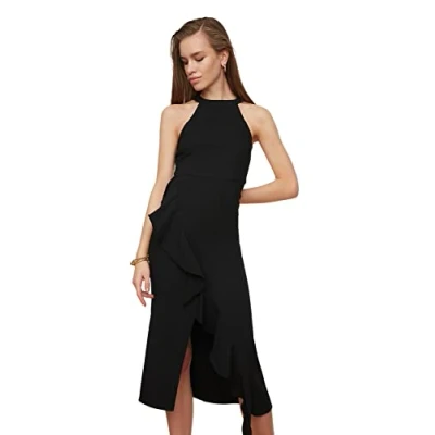 Afbeelding van Trendyol Lila Geweven Gevoerde Elegante Avondjurk Met Volant Tpraw19Bb0144