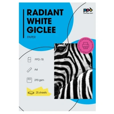 Afbeelding van PPD A4 x 25 vel Inkjet PREMIUM Fine Art Photo Printing Rag Giclee papier, mat en licht gestructureerd 270 g/m2 78