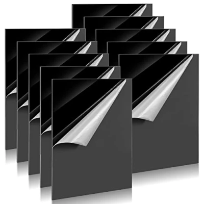 Afbeelding van 10 stuks A4 acrylplaat, zwart, 297 x 210 1,7 mm, plexiglas, reserveglas, voor glas, fotolijst, projectweergave, schilderij