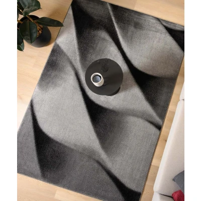 Afbeelding van Modern Vloerkleed Canvas Zwart/grijs 80x300 Cm
