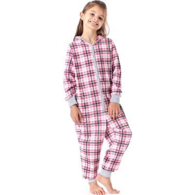 Afbeelding van Merry Style Kinder Pyjama ronde hals lange mouwen broek met zakken Katoen MS MS10 223 PJ Rosa Kariert 122 128