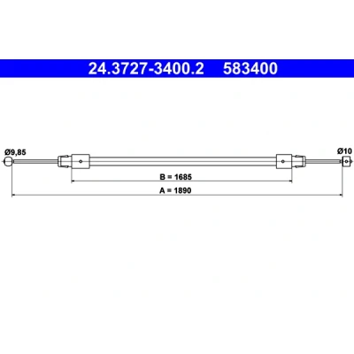 Afbeelding van Ate Handremkabel 24.3727 3400.2