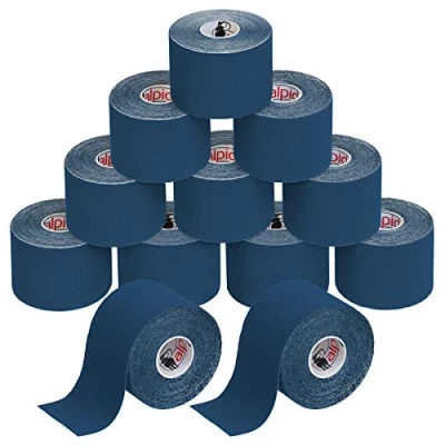 Afbeelding van ALPIDEX Kinesiologie Tape 1/3/ 6/12 rollen Veel kleuren 5 m x cm Toepassingsfolder Elastisch Waterdicht Huidvriendelijk Fysio Spier Set, Kleur:Donkerblauw, Aantal stuks:12