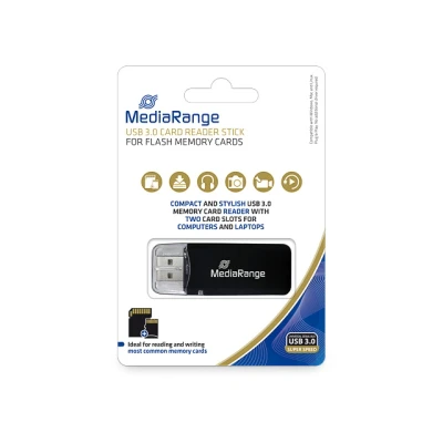 Afbeelding van MediaRange USB 3.0 kaartlezerstick, zwart