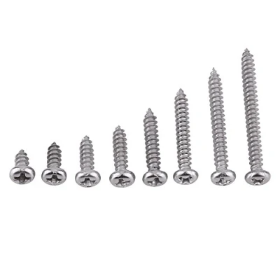 Afbeelding van 200 stuks 304 roestvrijstalen kruiskopschroeven met platte kop Gevelschroef M3x6MM, 8MM, 10MM, 12MM, 16MM, 20MM, 25MM, 30MM Zelftappende schroeven Roestvrij staal