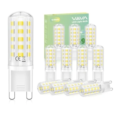 Afbeelding van G9 LED lamp 5 W 12 stuks, komt overeen met 50 halogeen, koud wit 6000 K, 500 lm, CRI 80 AC 220 240 V, niet dimbaar, zonder flikkeren, standaard keramische basis, zuinig, voor slaapkamer,