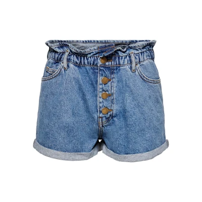 Afbeelding van ONLY Onlcuba LIFE Paperbag DNM NOOS Jeansshort, Dames, Maat: Medium, Medium blue denim