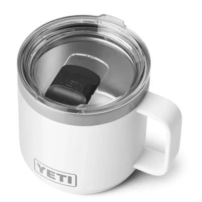 Afbeelding van YETI Rambler Mug, Vacuum Insulated Stainless Steel Stackable Mug with Magslider Lid, White, 14 oz (414 ml)