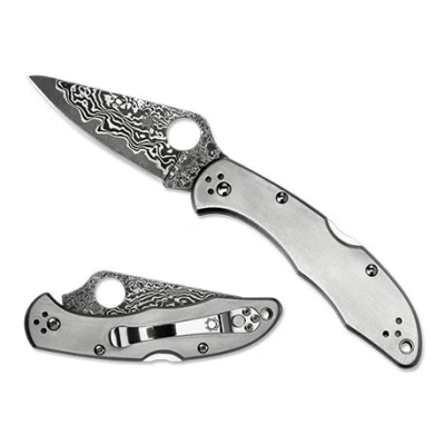 Afbeelding van Spyderco Delica 4 Titanium Damascus PE