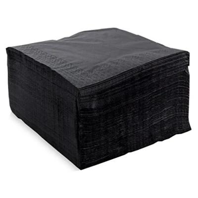 Afbeelding van Hanglamp ser42204960 Collection, servet 40 x 40, 2 laags, 1/4 vouw, 100 servetten, laags effen met rand, zwart