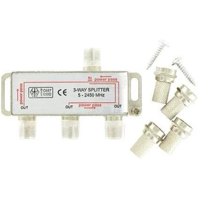 Afbeelding van Kopp coax f connector 3 weg verdeler 6,5mm metaal