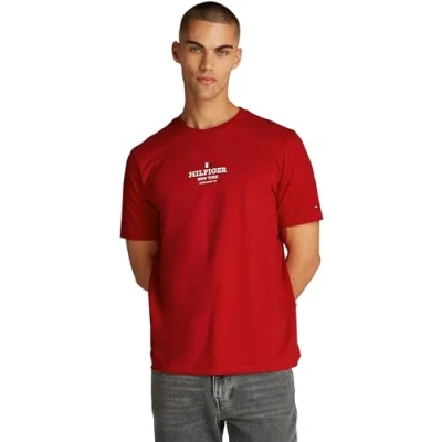 Afbeelding van Tommy Hilfiger TEE Unisex Tshirt print, Maat: Small, Medium red