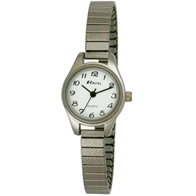 Afbeelding van Ravel Klein rond cocktailhorloge voor vrouwen met elastisch bandje van roestvrij staal Analoge Kwarts R0207.02.2