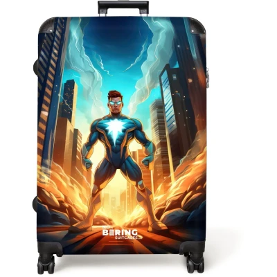 Afbeelding van NoBoringSuitcases.com® Koffer groot Reiskoffer lichtgewicht Superhelden Kinderen Jongens Rolkoffer met 4 wielen Grote trolley XL 98 liter bagage