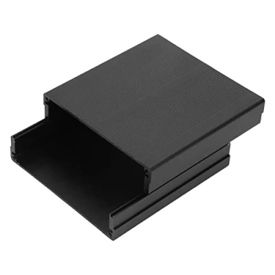 Afbeelding van Matzwarte aluminium instrumentendoosbehuizing 40 x 97 100 mm voor printplaat Elektronische projectbehuizing, warmteafvoer