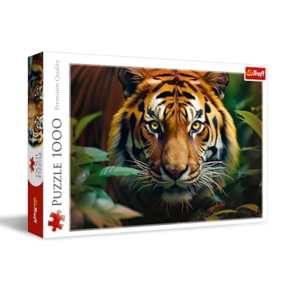 Afbeelding van Trefl Wilde tijger puzzel 1000 stukjes DIY met dieren, Creatieve ontspanning, Plezier, Klassieke voor volwassenen en kinderen vanaf 12 jaar