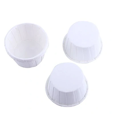 Afbeelding van 100 Stuks Papieren Bakvormpjes Bakpapier Cupcake Liner Case Wrapper Muffin Baking Cups Decoratie Cups, 8 Kleuren Naar Keuze (Wit)