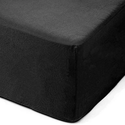 Afbeelding van Amago Hoeslaken, 50 cm Diepe, 100% Katoen, 200 x Zwart