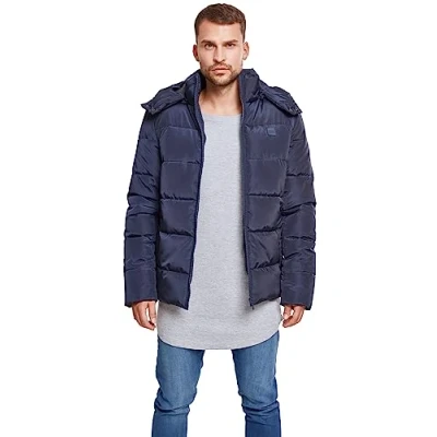 Afbeelding van Urban Classics Hooded Puffer Jacket Winterjas, Heren, Maat: 4XL, Navy