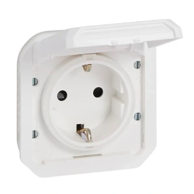 Afbeelding van Legrand, Stopcontacten, PLEXO Insteekcontactdoos met randaarde, SL, EB, IP44, IK08, ultra wit, 069639L
