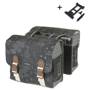 Afbeelding van Basil Fietstas dubbel Boheme charcoal MIK 35L