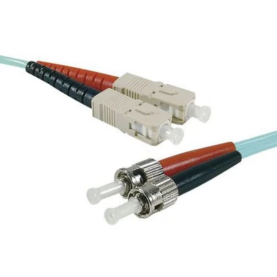 Afbeelding van Draadbrug optisch Duplex 2 mm OM3 ST UPC/SC UPC aqua 5 m