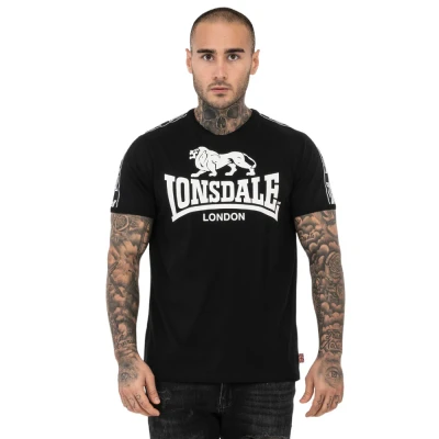 Afbeelding van Lonsdale Normale Passform Stour Tshirt print, Heren, Maat: Large, Black white