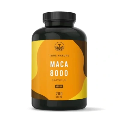 Afbeelding van Maca Capsules Gold 20:1 hoge dosis 8000 mg PRO capsule (200 stuks) Premium Extract Veganistisch, Duitse productie TRUE NATURE®