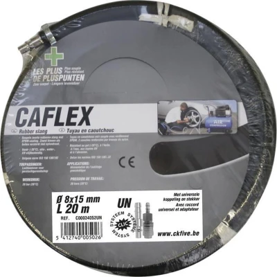 Afbeelding van CriKo rubber persluchtslang voor compressor 20 meter Zeer flexibel Ø 15 x 8 mm Universele koppelingen Max bar