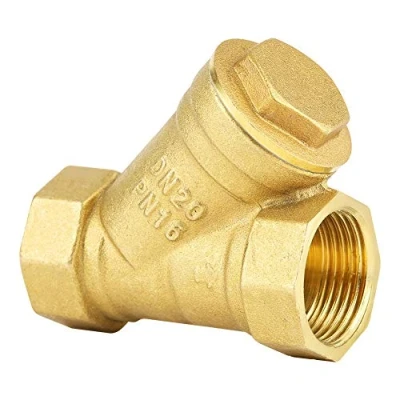 Afbeelding van Akozon Y Shaped filter Kogelkraan 3/4&quot;BSPP binnendraad drieweg messing zeef ventielstekker voor waterolie scheiding