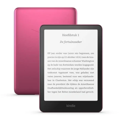 Afbeelding van Nieuwe Kindle Paperwhite Signature Edition (32 GB) Onze snelste met automatisch aanpasbare verlichting, draadloos opladen en een batterijduur van meerdere weken Framboosrood metallic