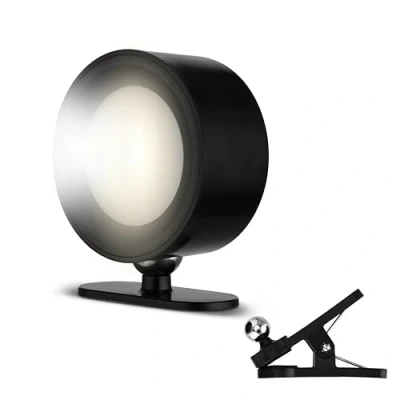 Afbeelding van REV klemlamp met accu, LED wandlamp binnen 150lm, dimbaar, 360 rekbaar ideaal voor hal, slaap en woonkamer, zwart