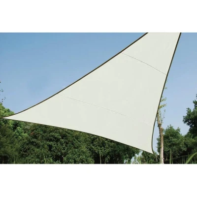 Afbeelding van Schaduwdoek driehoek Perel 5 x meter (Waterafstotend, Crème)