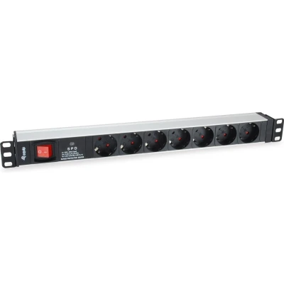 Afbeelding van Equip 333309 power uitbreiding 1,8 m 7 AC uitgang(en) Binnen Zwart, Wit