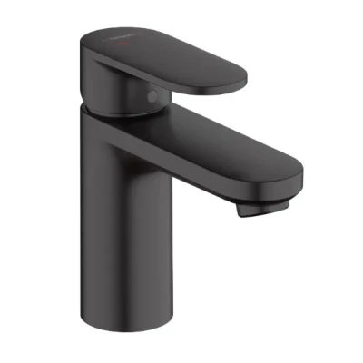 Afbeelding van Hansgrohe Vernis Blend wastafelkraan 108 coolstart met waste mat zwart
