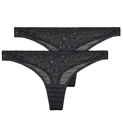 Afbeelding van Emporio Armani Thong 2 PACK String, Dames, Maat: Small, Black