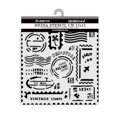 Afbeelding van Stamperia Dikke stencils voor plakboeken, albums, kaarten, bullet journals en meer, flexibel materiaal, gemakkelijk te reinigen, perfect hobby&#039;s, ambachten geschenken (soort reizen,
