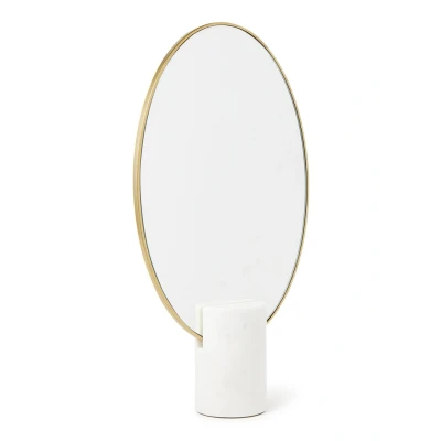 Afbeelding van Spiegel POLSPOTTEN Oval Marble White