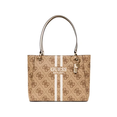 Afbeelding van GUESS Schoudertas Shopper Noelle II Tote Latte Logo Lichtbruin