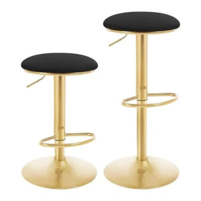Afbeelding van WOLTU set van 2 barkruk barstoel met voetsteun ergonomische 360 draaibare kruk in hoogte verstelbare voor bistro keuken bar café 61 82cm BH302sz