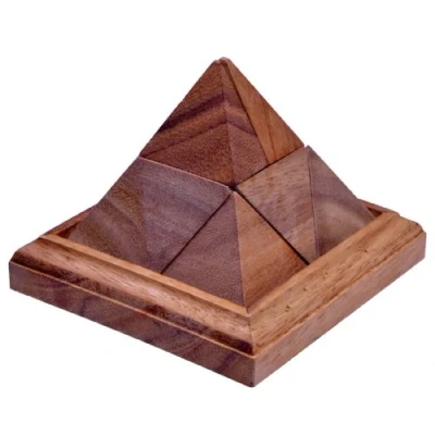 Afbeelding van Top Piramide 3D puzzel denkspel puzzelspel geduldspel logisch spel van hout