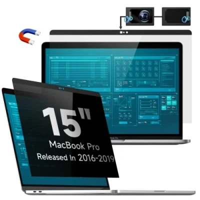 Afbeelding van Magnetische privacyfilter, compatibel met Pro 15 inch (2016 2019), afneembaar anti glare blauw licht laptop privacy screen voor (A1707, A1990)