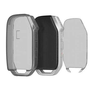 Afbeelding van kwmobile Autosleutel hoesje geschikt voor Kia 3 knops Smart Key behuizing van TPU transparant in zwart /